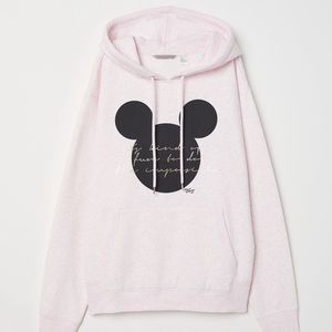 Hm Mickey Mouse pink printed kangaroo pocket sweatshirt hoodie